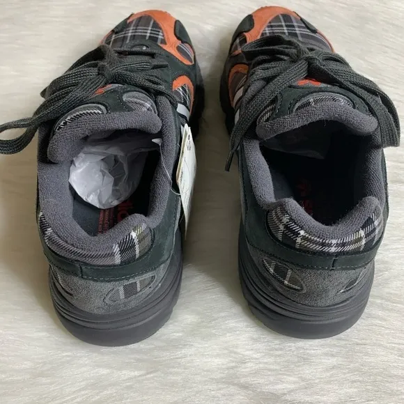 Adidas Mens Yung-1 Plaid Solid Grey Orange Shoes
