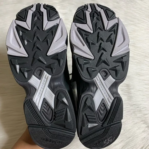 Adidas Mens Yung-1 Plaid Solid Grey Orange Shoes