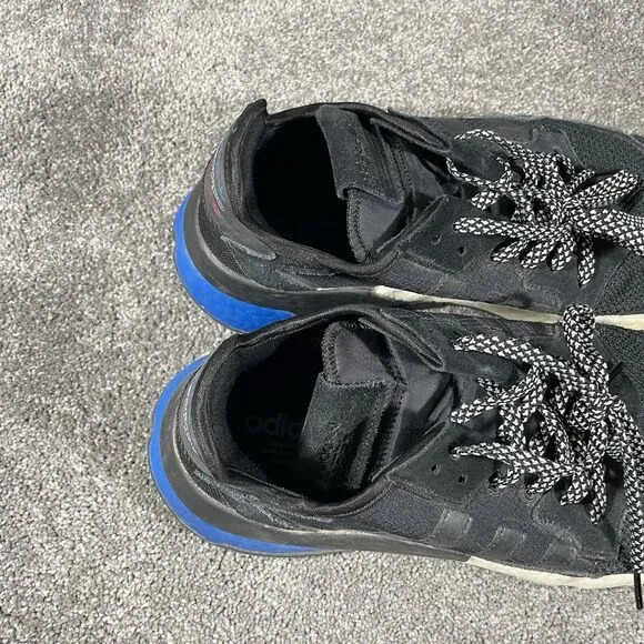Adidas Nite Jogger Boost Athletic Running Shoes Black Blue FW5331 Mens Size 13