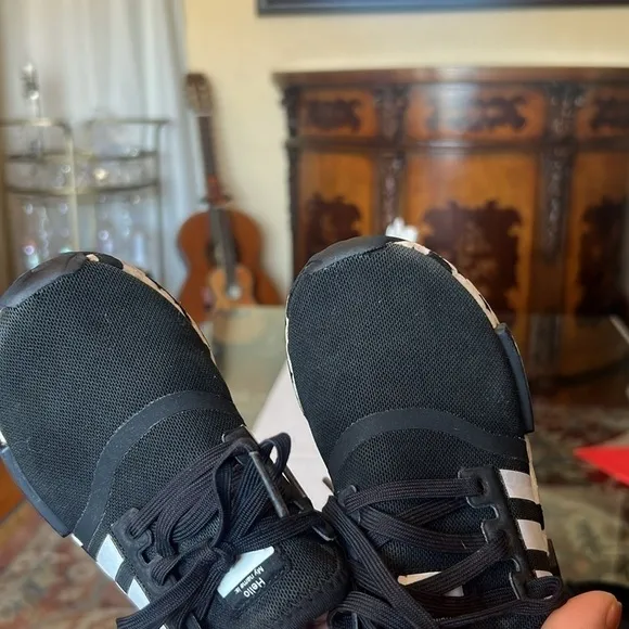 Adidas NMD R1 Boys Girls Running Shoes CBlack/CWhite GW9595