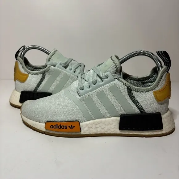 ADIDAS NMD R1 Sneakers Mens 7.5 Vapour Green Gold Boost Running Athletic Shoes