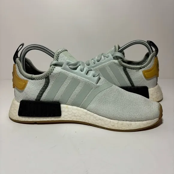ADIDAS NMD R1 Sneakers Mens 7.5 Vapour Green Gold Boost Running Athletic Shoes