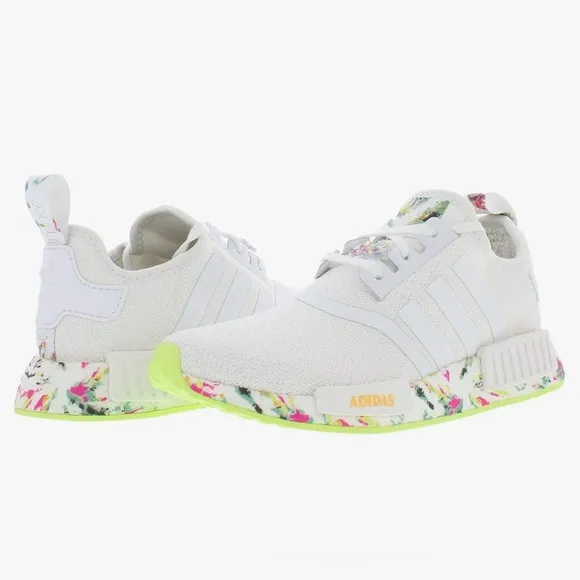 Adidas NMD R1 Watercolor Boost Tie Dye Green White Red GX5402 Youth Sz 13 girls