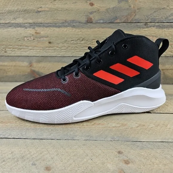 adidas Own The Game Men's Basketball Shoes Black Vivid Red White