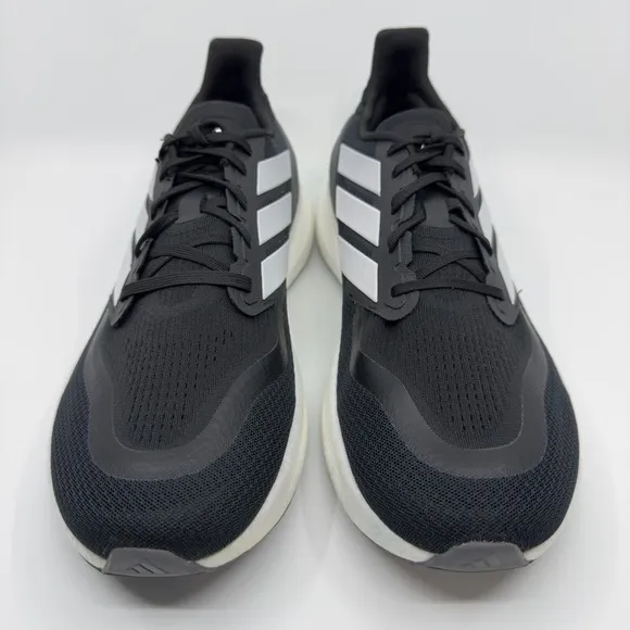 Adidas Pureboost 5 Mens 13 Black White Running Shoe Light Boost 3 Stripe Trainer