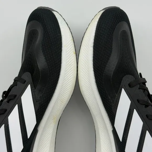 Adidas Pureboost 5 Mens 13 Black White Running Shoe Light Boost 3 Stripe Trainer
