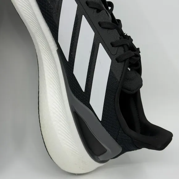 Adidas Pureboost 5 Mens 13 Black White Running Shoe Light Boost 3 Stripe Trainer