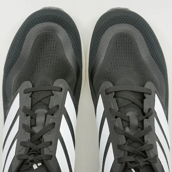 Adidas Pureboost 5 Mens 13 Black White Running Shoe Light Boost 3 Stripe Trainer