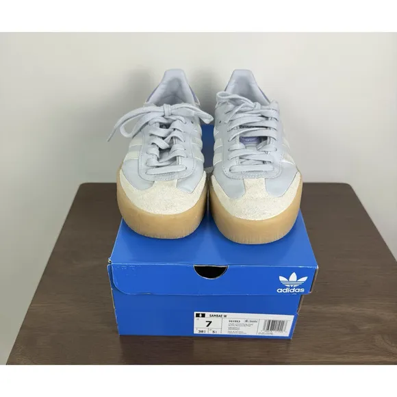 Adidas Sambae Samba Halo Blue Spark Metallic Shoes Womens Size 7 IG1953