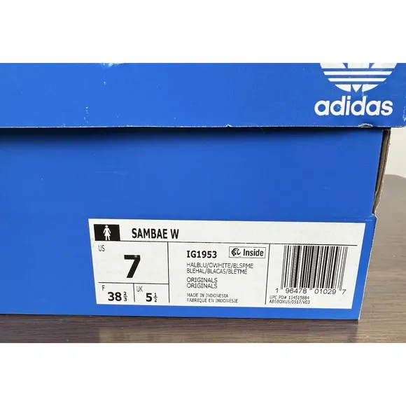 Adidas Sambae Samba Halo Blue Spark Metallic Shoes Womens Size 7 IG1953