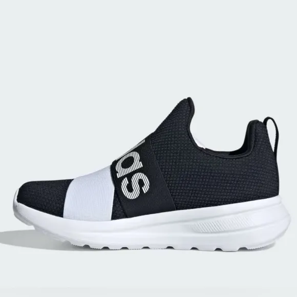 ADIDAS SLIP-ON SNEAKERS LITE RACER ADAPT 6.0 SHOES KIDS Sz 10.5 Black White NEW
