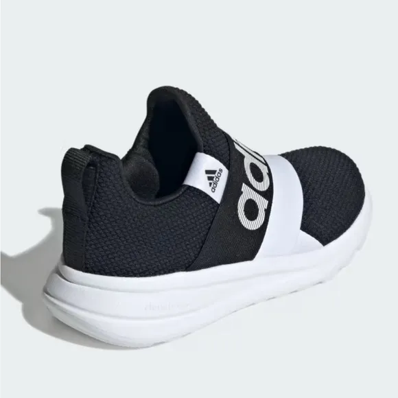 ADIDAS SLIP-ON SNEAKERS LITE RACER ADAPT 6.0 SHOES KIDS Sz 10.5 Black White NEW