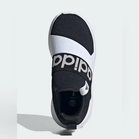 ADIDAS SLIP-ON SNEAKERS LITE RACER ADAPT 6.0 SHOES KIDS Sz 10.5 Black White NEW