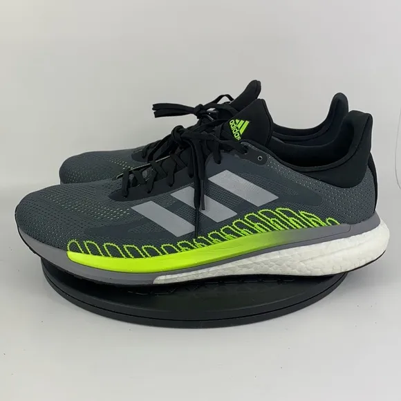 Adidas Solar Glide Gray/Green Athletic Running Shoes FU9035 Men's Size 12