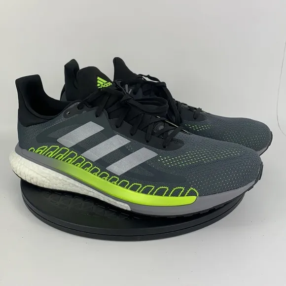 Adidas Solar Glide Gray/Green Athletic Running Shoes FU9035 Men's Size 12