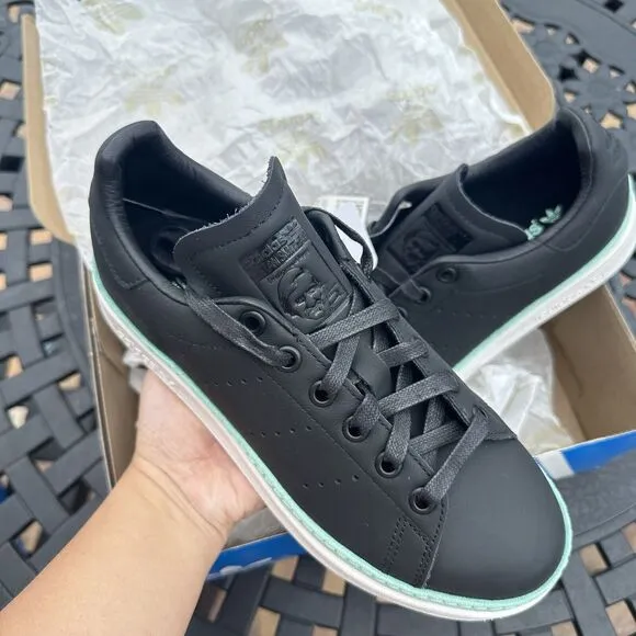 Adidas Stan Smith New Bold Black Mint Women's Athletic Shoes BD8067 Size 5.5
