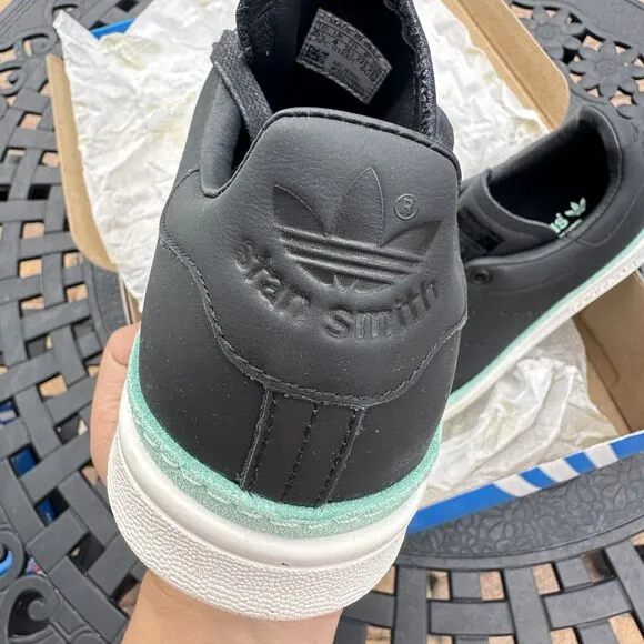 Adidas Stan Smith New Bold Black Mint Women's Athletic Shoes BD8067 Size 5.5