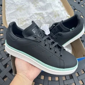 Adidas Stan Smith New Bold Black Mint Women's Athletic Shoes BD8067 Size 5.5