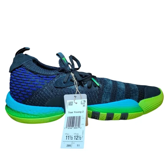 Adidas Trae Young 2 Trae Tlien Mens Size 12 Black/Solar Green Basketball Shoes