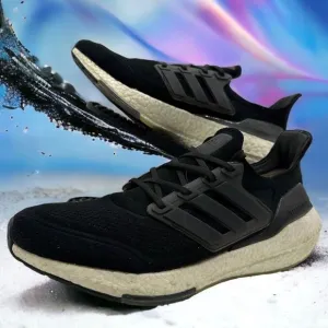 Adidas Ultra Boost 21 Mens 13 Core Black Running Shoes Sneakers Gym FY0378