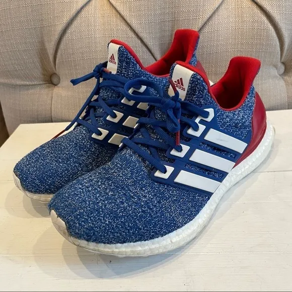 Adidas Ultra Boost USA Ee 3704 Mens Red/White/Blue Running Shoes Size 8.5