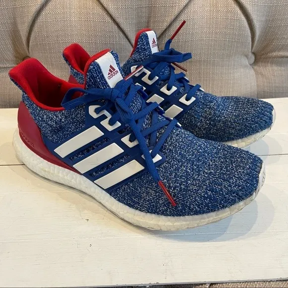 Adidas Ultra Boost USA Ee 3704 Mens Red/White/Blue Running Shoes Size 8.5
