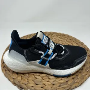 ADIDAS Ultraboost X Parley Running Shoes Core Black White Blue Size 6.5 Women's