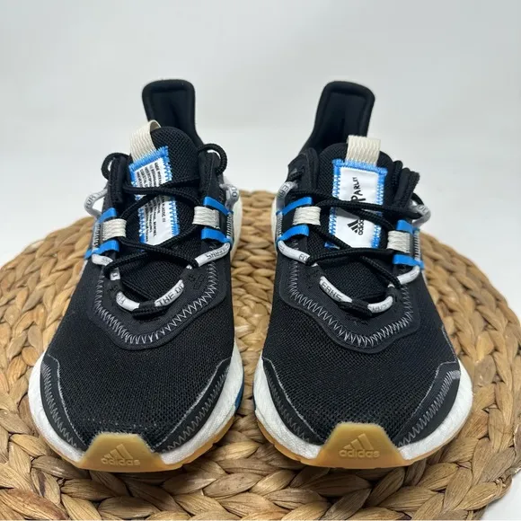 ADIDAS Ultraboost X Parley Running Shoes Core Black White Blue Size 6.5 Women's