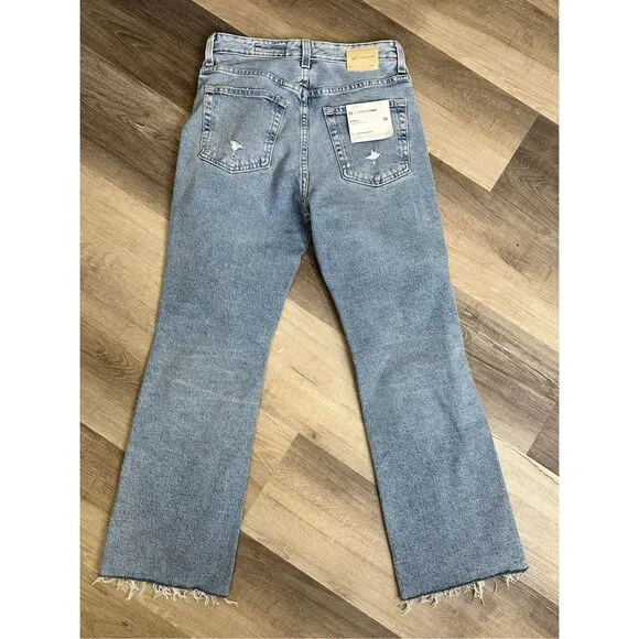 AG KINSLEY CONTOUR 360 LIGHT BLUE High-Rise Pop Crop Jeans $235