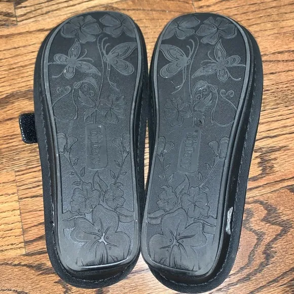 Alegria Black Leather Mary Jane Shoes Clogs 38