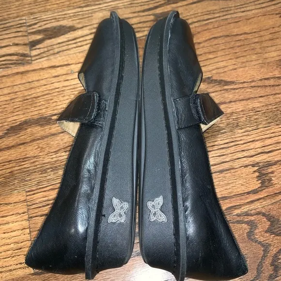 Alegria Black Leather Mary Jane Shoes Clogs 38