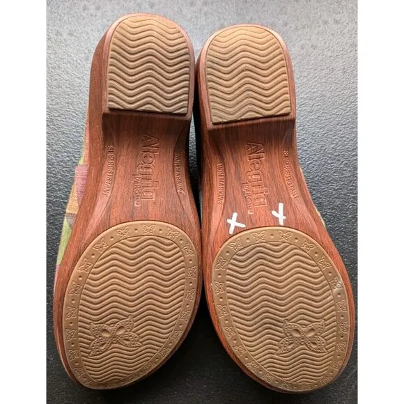 Alegria Sereniti Clog Patchwork Leather Slip On Shoes Comfort Womens 38 US 8 8.5