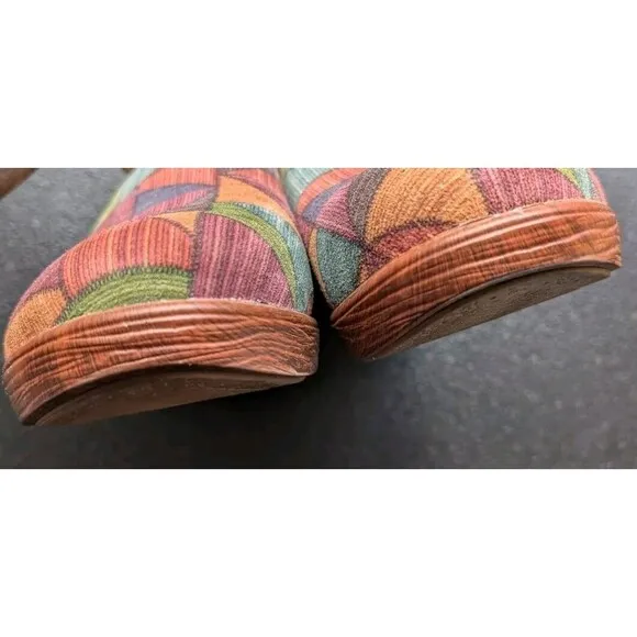 Alegria Sereniti Clog Patchwork Leather Slip On Shoes Comfort Womens 38 US 8 8.5