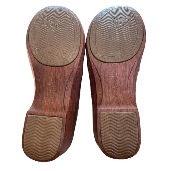 Alegria Womens 39 US 9 Leather Clogs Sereniti Aged Cognac Arch Support Comfort