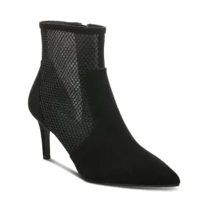 ALFANI Womens Black Mesh Jamari Pointed Toe Stiletto Zip-Up Dress Boots 5 M
