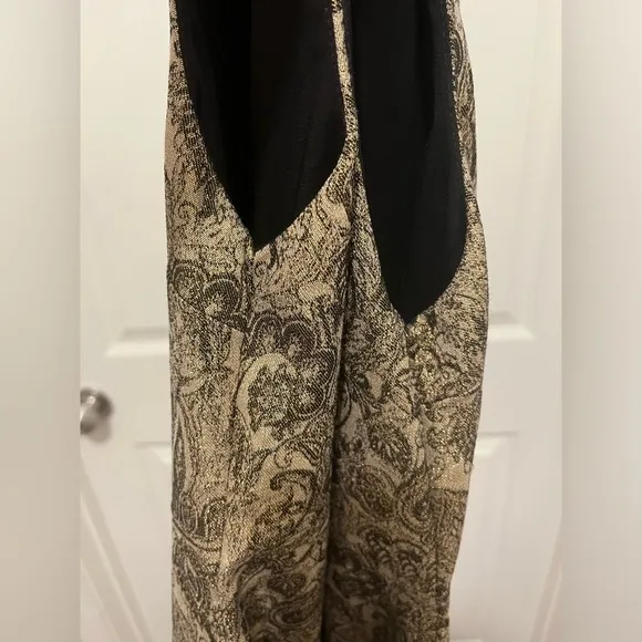 Alice   Olivia Gold Patterned Mini Dress With Exposed Zipper