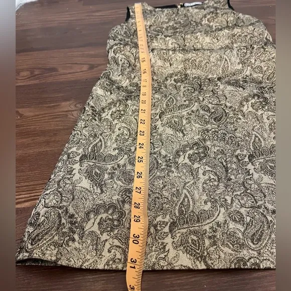Alice   Olivia Gold Patterned Mini Dress With Exposed Zipper