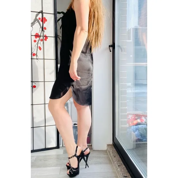 All Saints 2in1 Satin Cami Rock Dress Kink Cosplay Intimates Slip Lingerie Dress