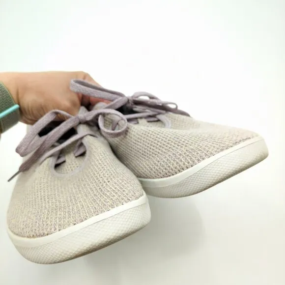Allbirds Men Tree Skippers Size 14 Light Grey Purple Breathable Washable Comfort