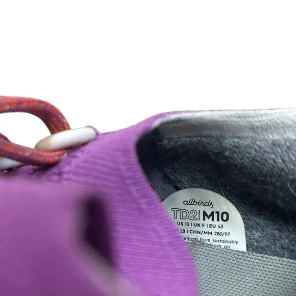 Allbirds Men's Purple Tree Dasher Running Shoes Light Weight Size M10