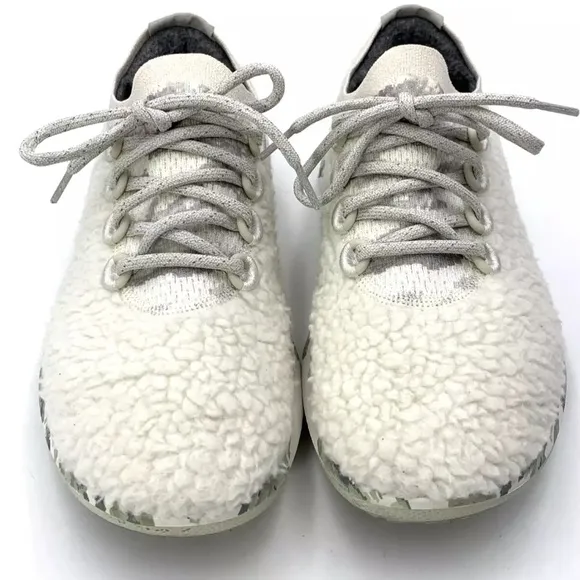 Allbirds Merino Wool Sherpa Dasher Fluffs Natural White Running Shoes Pixel Camo
