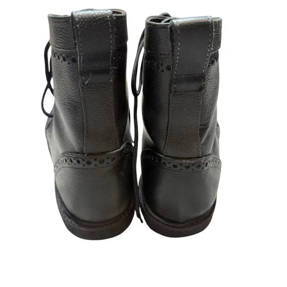 Allen Edmonds Dress Boots Men 13 Black Leather Long Branch Lace Up Wing Tip
