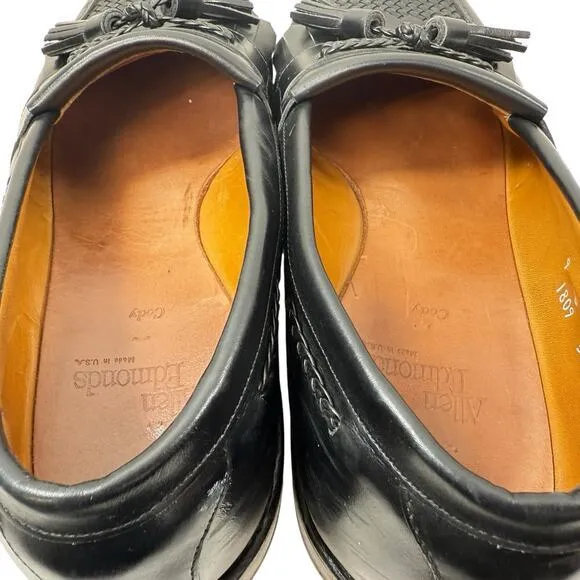 Allen Edmonds Shoes Cody Black Leather Loafer Tassels Weaved Mens Size 9 D‎