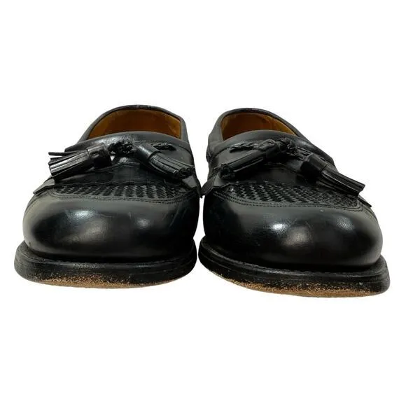 Allen Edmonds Shoes Cody Black Leather Loafer Tassels Weaved Mens Size 9 D‎