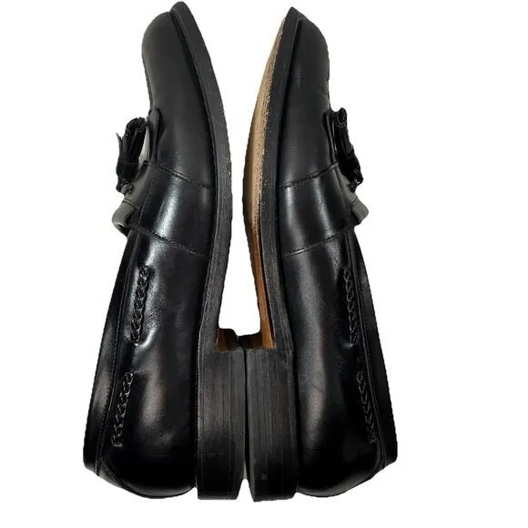 Allen Edmonds Shoes Cody Black Leather Loafer Tassels Weaved Mens Size 9 D‎