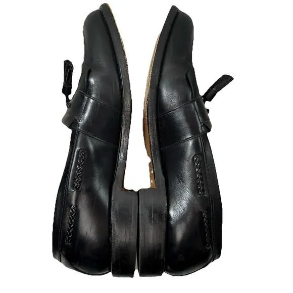 Allen Edmonds Shoes Cody Black Leather Loafer Tassels Weaved Mens Size 9 D‎