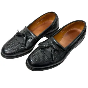 Allen Edmonds Shoes Cody Black Leather Loafer Tassels Weaved Mens Size 9 D‎