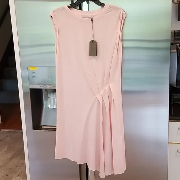 💕ALLSAINTS💕 Duma Dress Pleated Asymmetric Pink