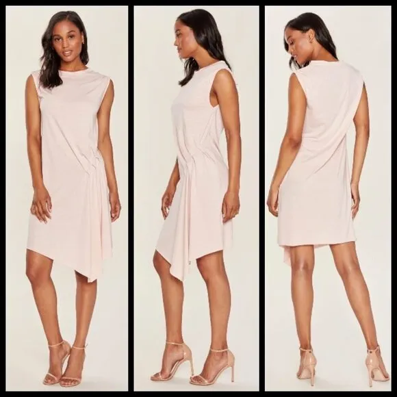 💕ALLSAINTS💕 Duma Dress Pleated Asymmetric Pink