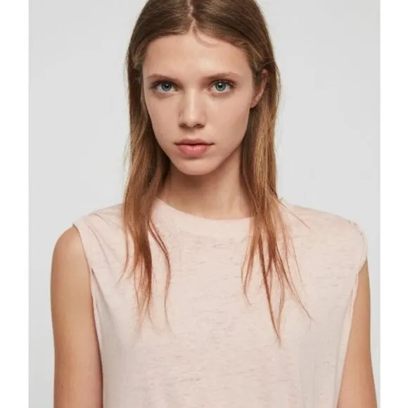 💕ALLSAINTS💕 Duma Dress Pleated Asymmetric Pink